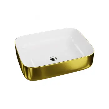 Umywalka nablatowa 50x40cm - Lavita Galera Gold White